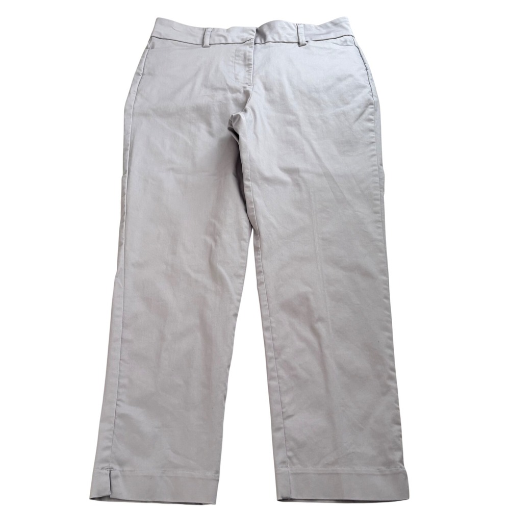 Liz Claiborne Emma Grey Ankle Pants Womens Size 8 Straight Leg Stretch Chino‎